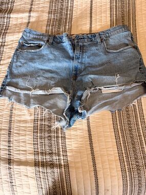 Abercrombie & Fitch Light Blue High-Rise Denim Shorts